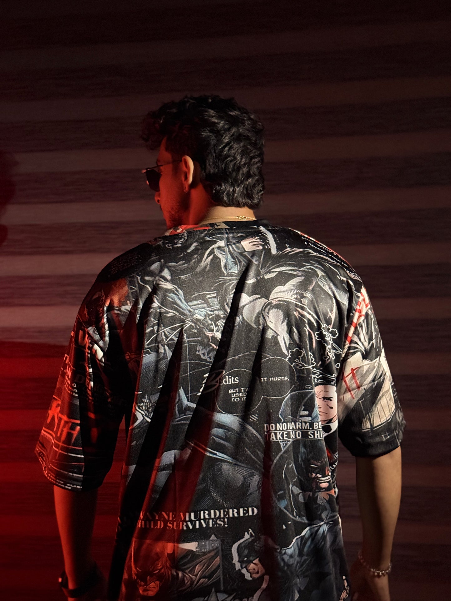 Aura x Batman Unisex AOP Oversized Tee