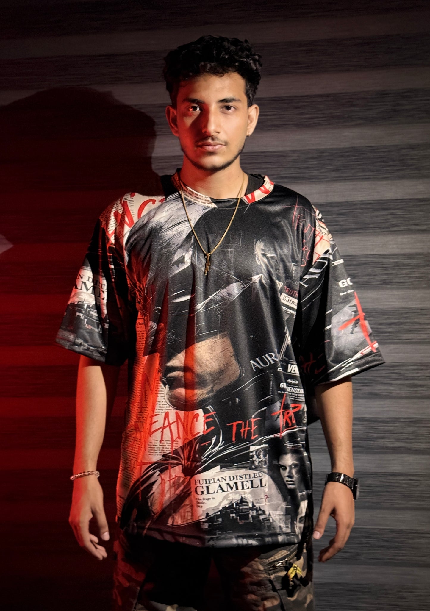 Aura x Batman Unisex AOP Oversized Tee