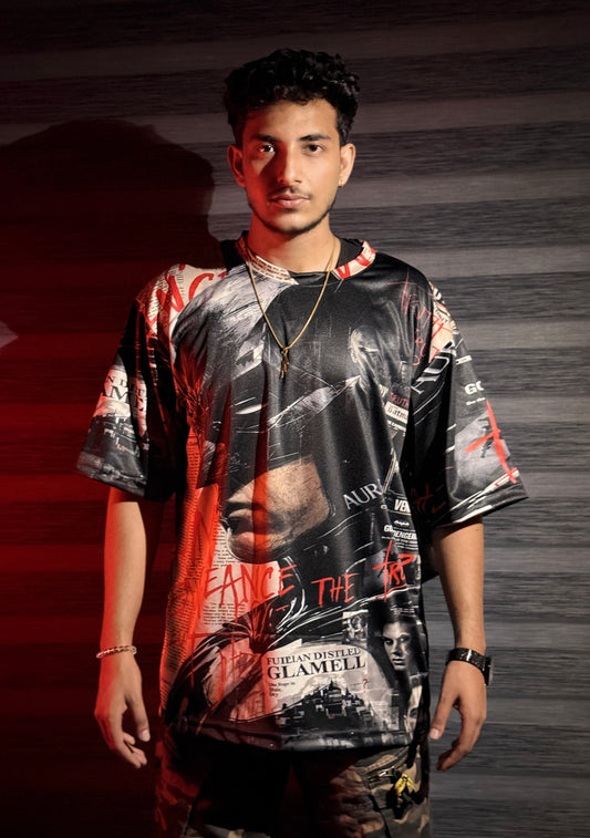 Aura x Batman Unisex AOP Oversized Tee