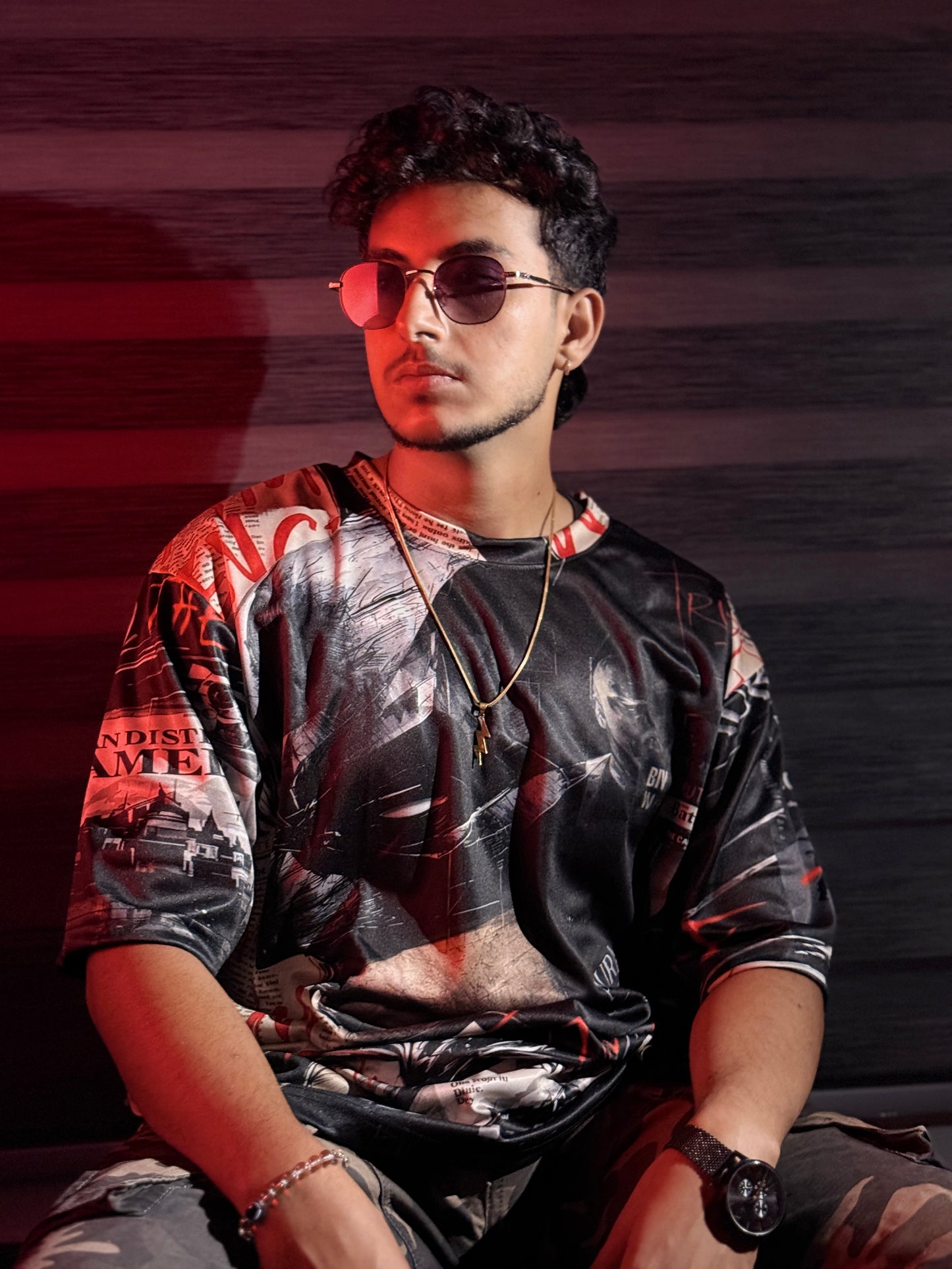 Aura x Batman Unisex AOP Oversized Tee